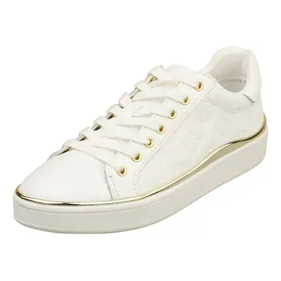 (7) Guess Fl7bnnfal12 Womens Fashion Trainers in White Gold