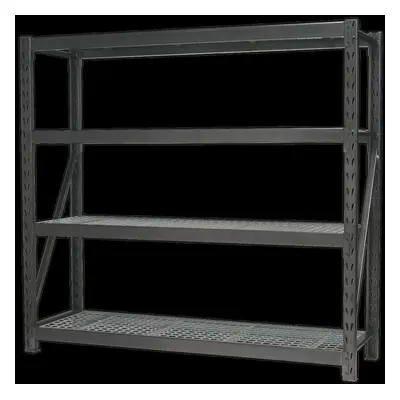 Heavy-Duty Racking Unit with Mesh Shelves 640kg Capacity Per Level 1956mm