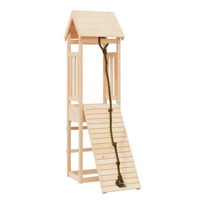 (solid pinewood) vidaXL Playhouse with Climbing Wall Children Play Climbing Frame Solid Wood