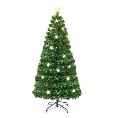 5FT Pre-Lit Christmas Tree Fiber Optics Xmas Tree with Lighting Modes