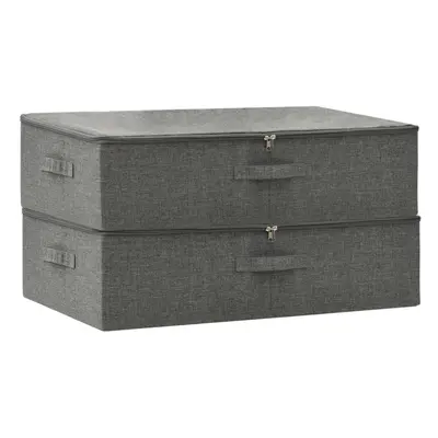 vidaXL 2x Storage Boxes Fabric Anthracite Home Foldable Box Storage Case Chest