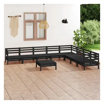 vidaXL Garden Lounge Set Outdoor Lounge Set Piece Solid Wood Pine Black