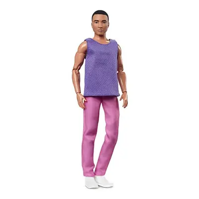 Ken Doll, Looks, Black Hair, Color Block Outfit, Purple Mesh Top with Pink Pants, Style and Pose