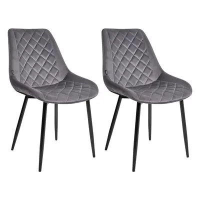 Set of Dining Chairs MARIBEL Velvet Grey