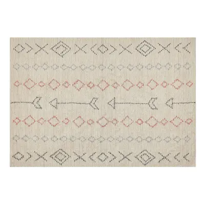 Cotton Area Rug x cm Beige DISPUR