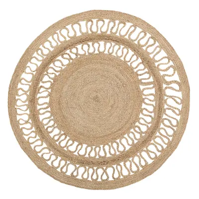 Round Area Rug Braided Ã¸ cm Beige DIKILI