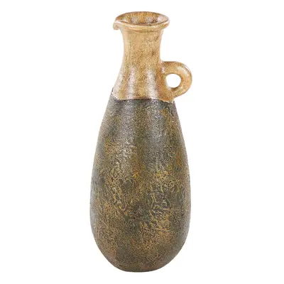 Terracotta Decorative Vase cm Green and Gold MARONEJA