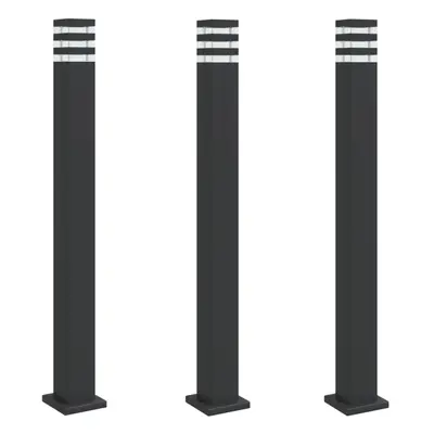 (basic, cm/ pcs) vidaXL Outdoor Floor Lamps with Sensors Pathway Standing Lamp Black Aluminium