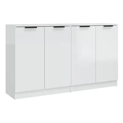 (high gloss white) vidaXL 2x Sideboards Engineered Wood Storage Cabinet Cupboard Multi Colours