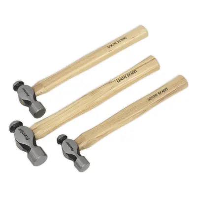 3 Piece Ball Pein Hammer Set - 12oz 1lb 1.5lb Pin Hammers - Hickory Shafts