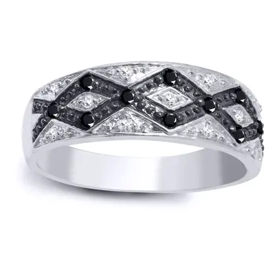 (P) Jewelco London Ladies Solid 9ct White Gold Pave Set Round H I2 0.08ct Diamond Zig Zag Eterni