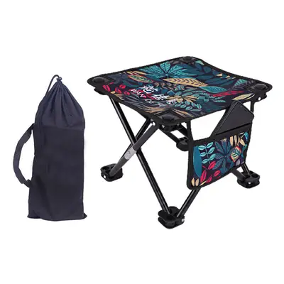 (Blue) Camping Folding Chair Fishing Stool Picnic BBQ Seats with Pocket Max Load 150kg Outdoor T