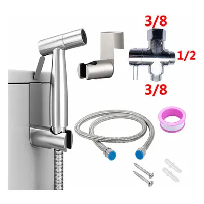 (3/8 Inch) Handheld Bidet Sprayer for Toilet Adjustable Pressure Faucet Diaper Set with Hose Att