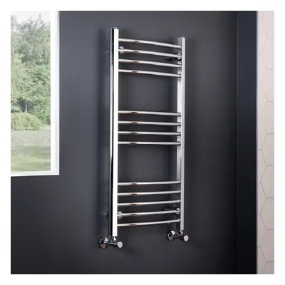 Essentials x 600mm Curved Chrome Heated Towel Rail