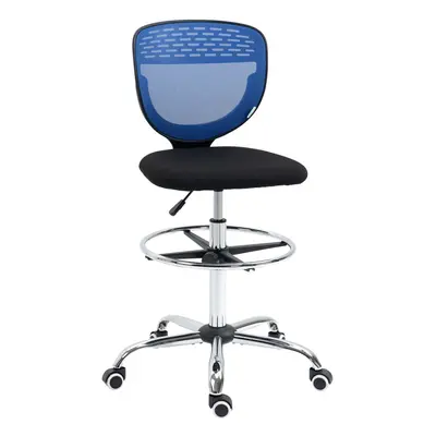 Vinsetto Draughtsman Chair, Tall Office Chair with Lumbar Support, Blue