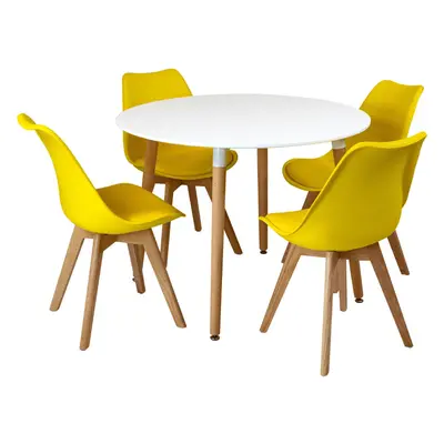 (Yellow) 5pc Charles Jacobs Beech Dining Set