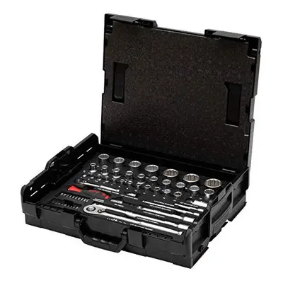 Wiha Socket Set pcs Metric 1/4 & 1/2 Drive, Red, (44685)