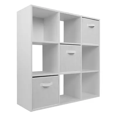 (3 White Drawers) Charles Jacobs White Cube Open Book Shelf Storage