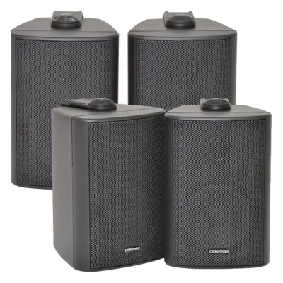 4x SPEAKERS Black Mini Wall Mounted Speakers - 3" 60W 8Ohm Background