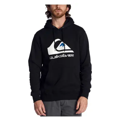 (L, Black) Quiksilver Mens Big Logo Casual Regular Fitting Pullover Hoodie