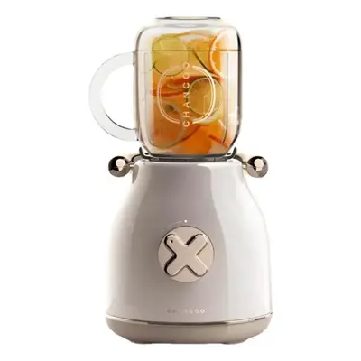 (Rice White) Portable Juicer with Two Cups Seconds Freshly Squeezed Quickly Break Ice for Home