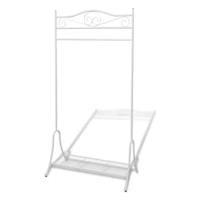 vidaXL Clothing Rack White Steel Rail Garment Stand Dress Coat Hanging Holder