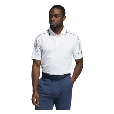 (S, White/White) adidas Golf Mens No Show Performance Side Slits Quick-Dry Polo Shirt