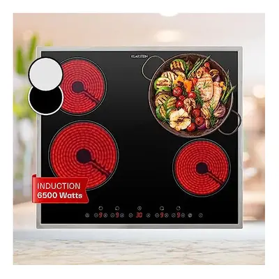 Klarstein Ceramic Hob, 6500W Electric Hob Ceramic Cooker, Ring Electric Pan Hob, Built In Table 