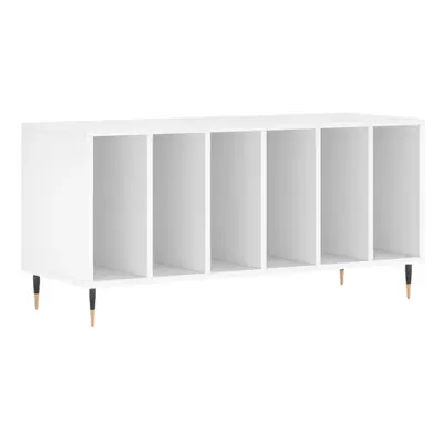 (white) vidaXL Record Cabinet Record Storage Cabinet High Gloss White Engineered Wood