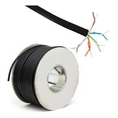 100m Black Outdoor Telephone Communication Cable pair Core BT Wire Reel