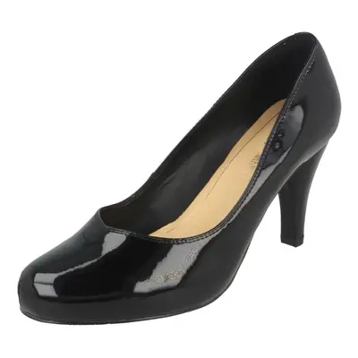 (UK 8, Black) Ladies Clarks Heeled Court Shoes Dalia Rose - D Fit