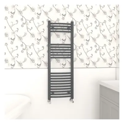 (1200x400mm, Anthracite) NRG Curved Central Heating Towel Rail Bathroom Heated Rad Radiators Lad