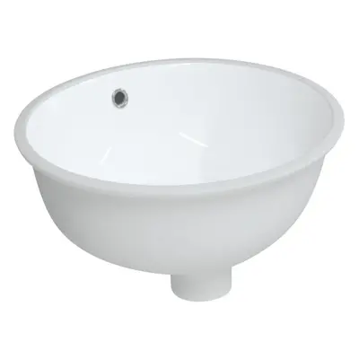 (37 x x 17.5 cm) vidaXL Bathroom Sink Basin Sink Wash Basin Toilet Basin White Oval Ceramic