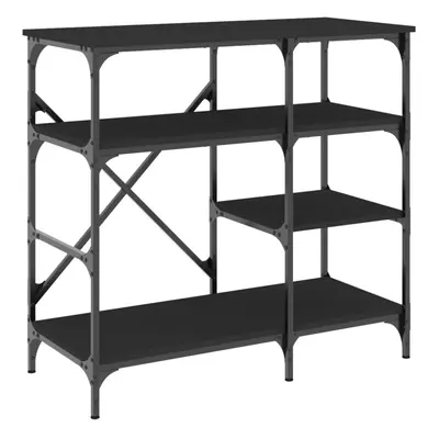 vidaXL Baker's Rack Storage Shelf Kitchen Rack Black Engineered Wood and Metal