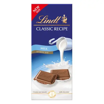 LINDT Classic Recipe Sharing Bar - Milk 190g (Pack of 13)