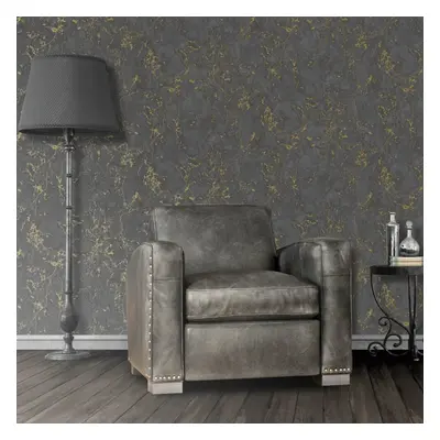 DUTCH WALLCOVERINGS Wallpaper Marble Black and Gold Home Decorative Paper