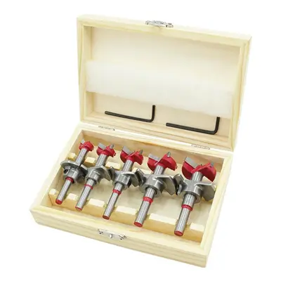 (2:With Wood Box Package) 5Pcs Forstner Drill Bit Set 20 30 35mm Wood Auger Cutter Hexagon Wrenc