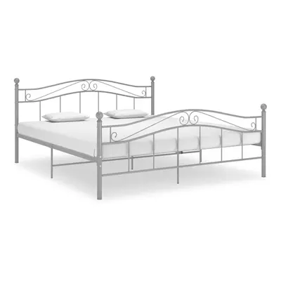 vidaXL Bed Frame White Metal 160x200 cm Home Bedroom Furniture Double Bed Base