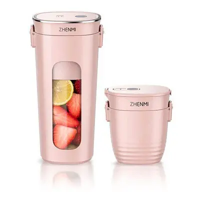 (Pink) Mini Wireless Vacuum Portable Juicer Cup Blender from USB Charging Vacuum Preservation