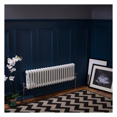 (300 x 1010mm Double, White) PlumbGalaxy Traditional-Style Cast Iron Radiator