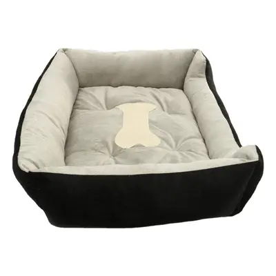 (Black, XL) Large Pet Warm Nest Bed Soft Fleece Cozy Mat Pad Kennel Cushion