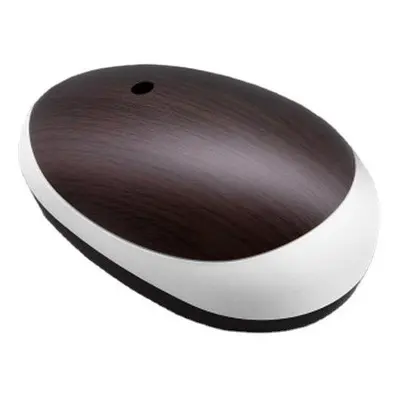 (Deep wood grain, UK Plug) 200ml Mouse Shaped Aromatherapy Humidifier Colorful Lights Low Noise 