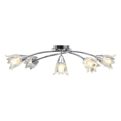 Ceiling Lamp with Transparent Glass Shades for E14 Bulbs Tulip