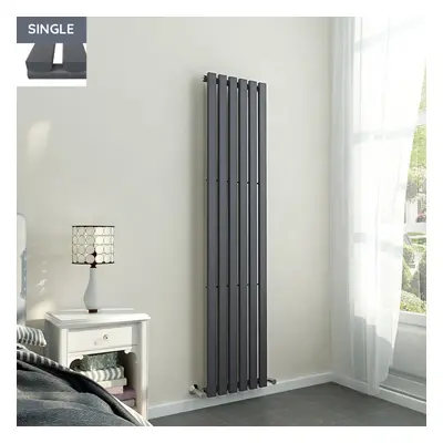 Lulea x 410mm Anthracite Single Rectangular Panel Vertical Radiator