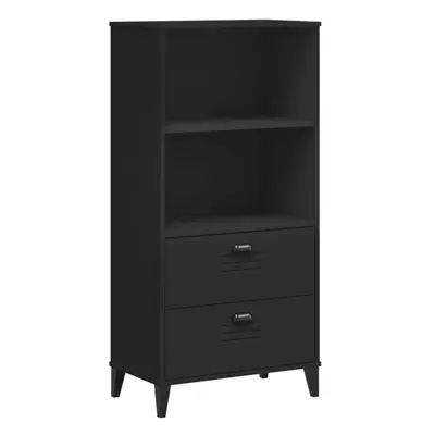 vidaXL Bookcase Bookshelf Side Cabinet Storage Book Rack Black Engineered Wood