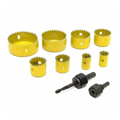 (Yellow) 8pcs Hole Saw Cutting Set with Hex Wrench Wood Alloy Iron Cutter