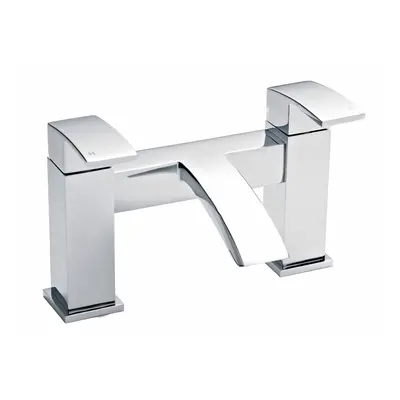 Luxury Square Deck Mounted Bath Filler Tap Chrome