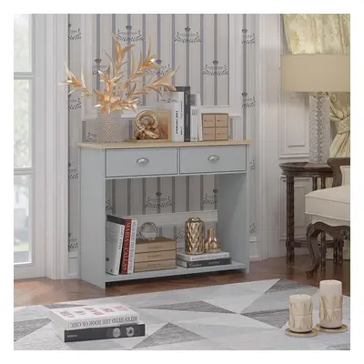 FWStyle Westbury Matt Grey Console Hall Table with Drawers and Shelf