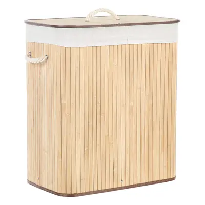 Bamboo Basket with Lid Light Wood KANDY