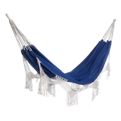 (Blue) Double Hammock Person Extra Large Canvas Cotton Hammock for Patio Garden Backyard Loungin